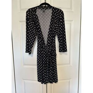 Rene Rofe Women's Floral Kimono Robe Black 3/4 Sleeve Size M